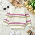 thumbnail image 2 of Sweater for Boy Toddler Baby Crewneck Striped Kids Pullover Shirt Winter Warm Coat Winter Clothes Knit Sweater 2-3 Years, 2 of 8