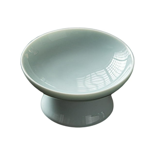 Bandeja de cerámica para servir, redonda, decorativa, multiusos, para frutero, pedestal para aperitivos Verde