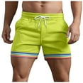 thumbnail image 1 of Xdzjlr Running Shorts For Men,Summer Solid Color Rainbow Pocket Drawstring Straight Beach Loose Running Shorts For Men, 1 of 5