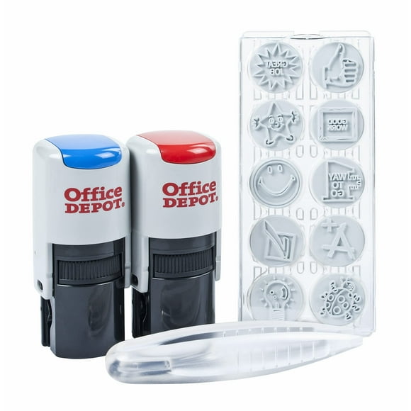 Office Depot Self-Inking Teacher Kit Blue/Red 032541