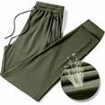 thumbnail image 2 of Xunlbb Men Pants, Men's Sports Cropped Pants Men's Casual Breathable Jogging Pants Pocket Drawstring Running Sports Pants Casual Exercise Elastic Pants Sports Pants on Clearance,Green M, 2 of 5