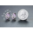 thumbnail image 2 of Leafael Wish Stone Stud Earrings with Alexandrite Light Purple Birthstone Crystal for June, Silver-tone, 2 of 7