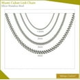 thumbnail image 1 of Infinique Creations - Stainless Steel Silver Miami Cuban Link Chain Bracelet Necklace Men Women 7"-38", 1 of 6