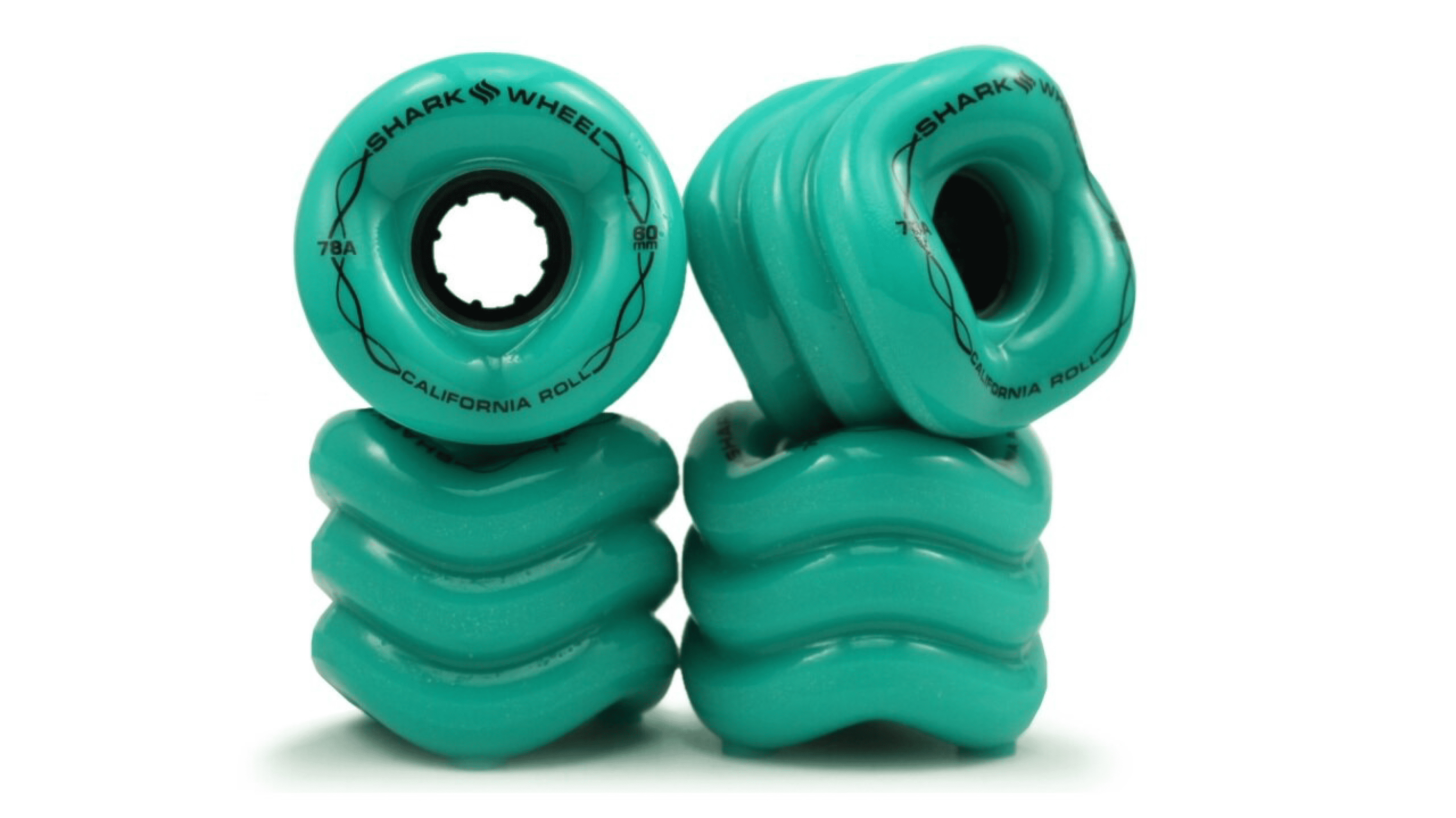 Perfect for Cruising and Carving Set of 4 Longboard Wheels with ABEC-7 Bearings Included Shark Wheels 72MM 78A 