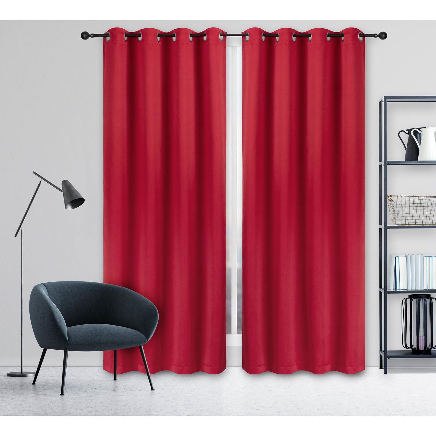 Safdie & Co. Curtain 2PK 84L Total Blackout Red