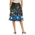 thumbnail image 2 of Gracia womens  Pleated Flower Print A-Line Skirt, S, Black, 2 of 3