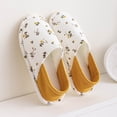 thumbnail image 2 of Memory Foam Slipper Flats for Women Winter Warm Thin Soft Confinement Shoes Soft Sole Maternity House Slippers Comfort Lightweight White 7-7.5, 2 of 7