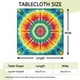 thumbnail image 2 of Rainbow Tie Dye Mandala Pattern Square Fitted Tablecloth with Elastic Edge,Square Table Cover,Washable Elastic Table Cover for Home Kitchen Party Decor 36"x36", 2 of 6