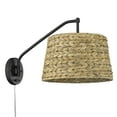 thumbnail image 3 of Wry Lighting Ryleigh 1-light Swing Arm in Brushed Champagne Brass and Woven Sweet Grass, 3 of 4
