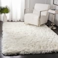 thumbnail image 2 of SAFAVIEH Arctic Giselle Solid Polyester Shag Area Rug, Ivory, 5' x 5' Square, 2 of 7