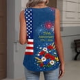 thumbnail image 3 of Iaqnaocc 250 Anniversary Usa Shirt Womens Tank Tops Sleeveless 2026 Summer Casual Loose V Neck Pleated Tank Tops Independence Day American Flag Floral Print Vintage Tee Tops Dark Blue XXL, 3 of 6