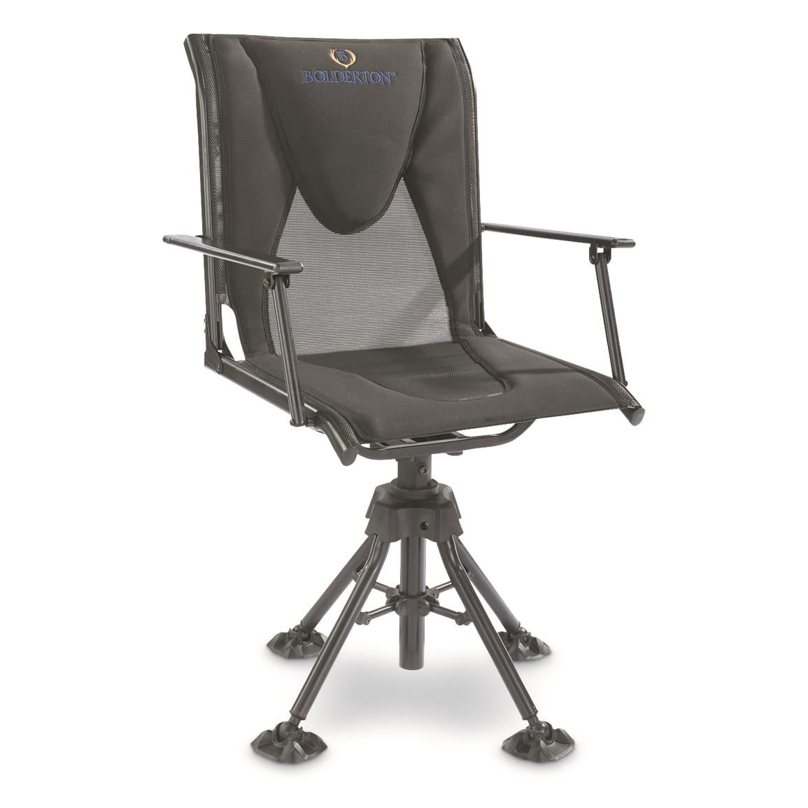 Bolderton 360 Swivel Hunting Blind Chair with Armrests, 300 lbs