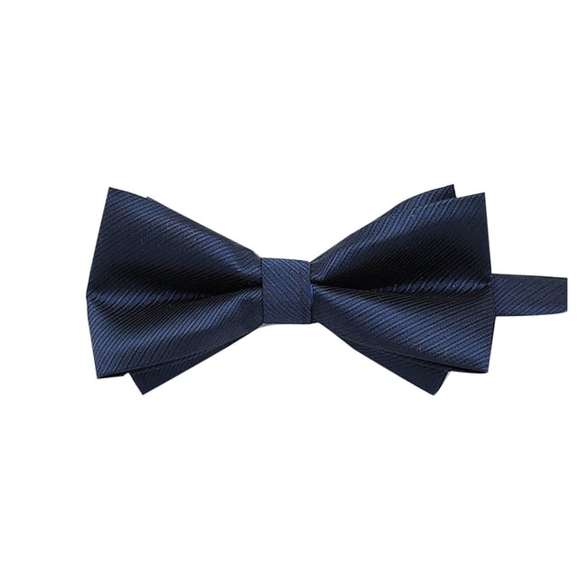 Camisa de negocios de moda para hombre, corbata de lazo de poliéster liso de doble capa, corbata de poliéster para hombre