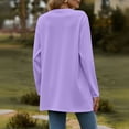 thumbnail image 4 of JGQJGAK Basic Crew Neck Long Sleeve Button Down Cardigan Faux Cotton Material Soft Warm Lightweight Acrylic Yarn, Purple 3XL, Size S-3XL, 4 of 6