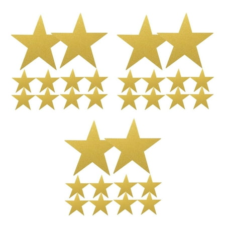 Hemoton 72 pcs Double Sided Gold Star Cutouts Glitter Paper Stars Bulletin Board Decorations for Celebrations Events and Classroom Decor