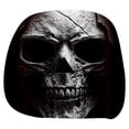 thumbnail image 5 of Funny Creepy Grayscale Skull Car Headrest Cover, Stretch Elastic Universal Auto Head Rest Protector, Halloween Prank Decorative Headrest Sleeve, 5 of 5