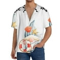 thumbnail image 3 of Honeii 's Summer Gnome for men's short-sleeved button-up collared shirt featuring a pocket, perfect for beach vacations, and travel adventures., 3 of 5