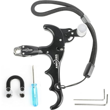 AMEYXGS Archery Bow Release for Compound Bows Aluminum 360° Rotate Caliper with D Loop