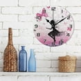 thumbnail image 3 of Coolnut Butterfly Girl Wall Clock Round Vintage Silent Non Ticking Battery Operated Accurate Arabic Numerals Design for Home Kitchen Living Room Bedroom 10 Inch Home Decor, 3 of 6