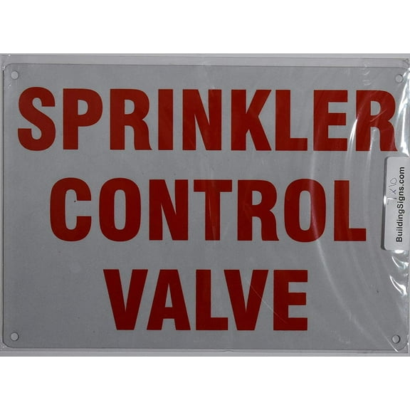 Sprinkler Control Valve Sign (Reflective !!!!!!! Red,Aluminum 7X10)
