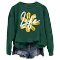 thumbnail image 5 of Arlun Graphic Sweatshirts for Women Cute Flower Pattern Funny Letter Print Oversized Crew Neck Hoodless Sweatshirt Long Sleeve Drop Shoulder Loose Casual Fashion Pullover Tops 2025 Dark Green2 M, 5 of 5
