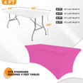 thumbnail image 2 of GHSDFBB 1 Pack 4 Ft Fuchsia Table Cover Fitted Rectangular Tablecloth Stretchable Fabric Lycra Table Cloth 4 ft Wrinkle-Free for Party Tradeshows Banquet Weddings Cocktail, 2 of 7