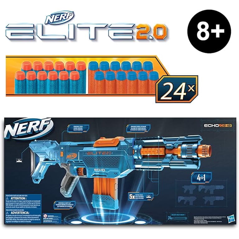 NERF ECHO トイガン Nerf, Kids Toy Blaster, Echo CS-10 with 24 Darts, Upgradable