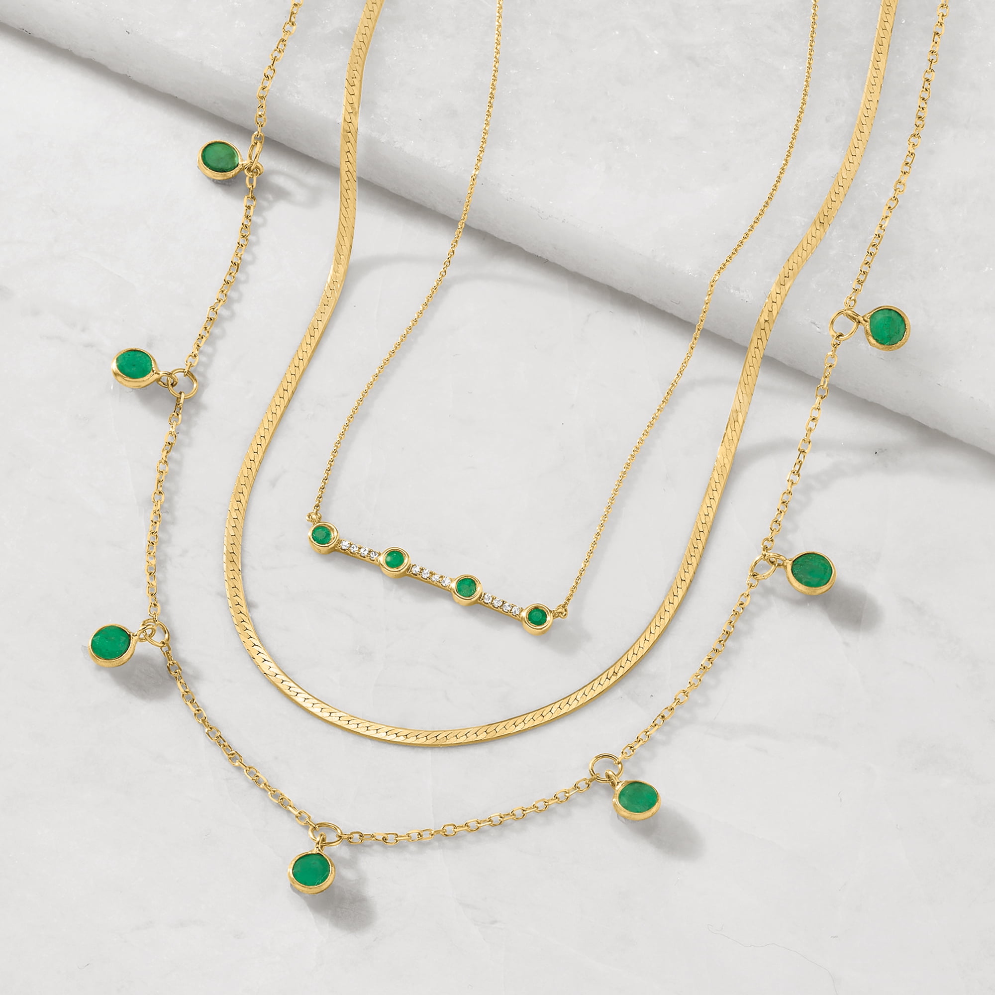 Emerald hotsell station necklace