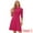 Hot Pink, variant on Unique Bargains Women's Sheath 3/4 Sleeves Stand Collar A-Line Dress L Black