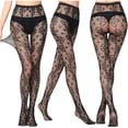 thumbnail image 2 of VEKDONE Fishnet Stockings, Black Fishnet Tights Thigh High Stockings Suspender Pantyhose, 2 of 5