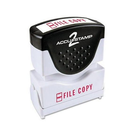 Accustamp2 Pre-Inked Message Stamp, FILE/COPY, 1/2" x 1-5/8" Impression, Red Ink