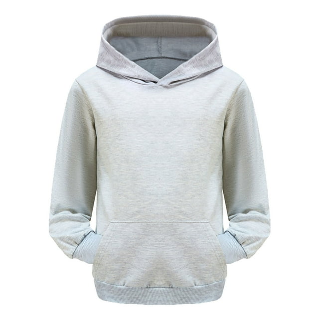 GDREDA Chandails à Capuche Classiques Unis pour Jeunes, Doux, Chandails à Capuche à Enfiler pour Enfants (Gris, 4-5 Ans)