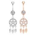 thumbnail image 3 of Navel Ring Rhinestone Tassel Stainless Steel Body Piercing Jewelry Belly Ring, 3 of 10