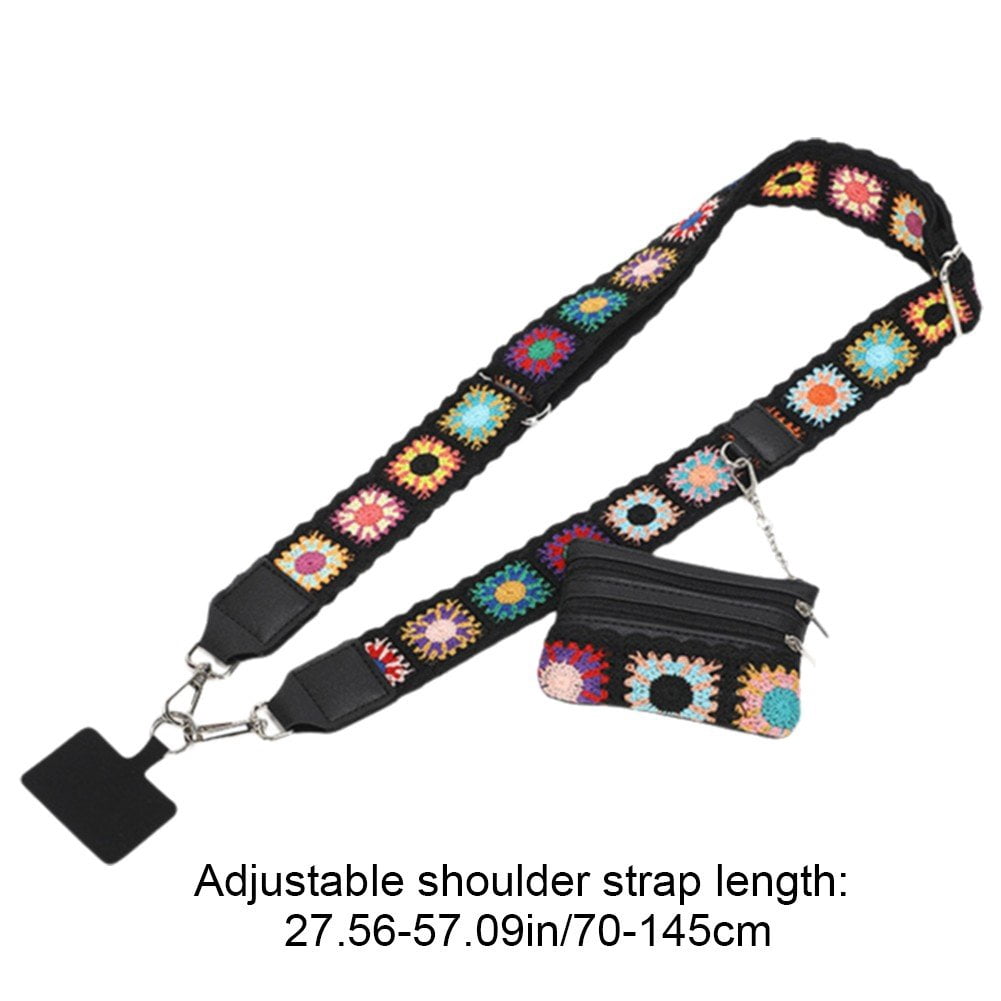 Jiibva Phone Strap, Phone Crossbody Lanyard With Wallet, Adjustable Cellphone Lanyard With Zippered Pouch, Clip for Phone, Tablet, Keys