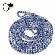 Petite 4MM Stone Hand Knotted Blue Sodalite Necklace - Endless Infinity Style Jewelry