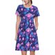 thumbnail image 1 of Balery Blue Skull Rose Vestidos sueltos de manga corta para mujer, vestidos de verano 2025, vestidos casuales de corte A con vuelo., 1 of 6