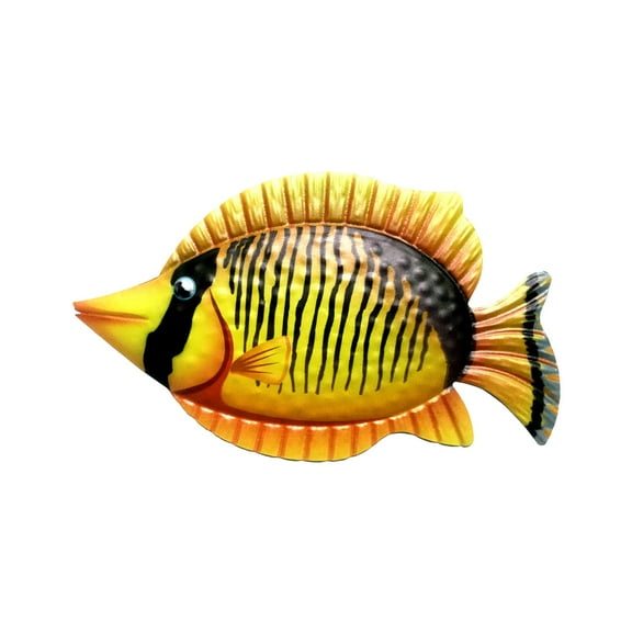 Household Pendant Promotion Sale! Nomeni Tropical Fish Wall Hanging Art Sculpture Garden Room Terrace Wall Decoration, Home Decor Clearance Sale Yellow