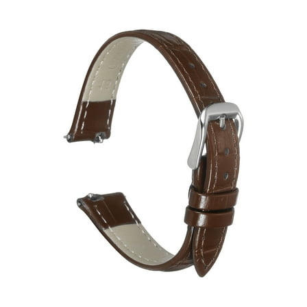 Uxcell Quick Release Leather Watch Band 15mm Embossed Pattern Leather Watch Strap Replacement for Men Women, Brown