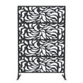 thumbnail image 1 of GloryStar Rustproof Freestanding Metal Privacy Screen Fence, Weather-Resistant Decorative Leaves Panel, Simple Installation for Use on Patio, Deck, Balcony, Garden or Inside the Home, 1 of 7