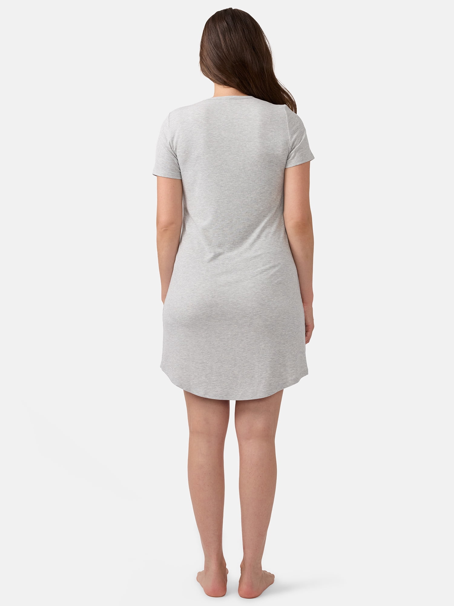 Ingrid & Isabel For Every Belly Women's Maternity Ribbed Henley T-Shirt Dress, Sizes S-XXXL
