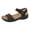 Black, variant on Rokment Women's Orthopedic Platform Wedges Walking Sandals Summer Fashion Comfortable Leather Arch Support Non Slip Work Dress Sandals for Ladies Beige Size 5.5