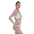 thumbnail image 4 of Daiia Poodle Dog printed 2 piece Swimsuit Bikinis for Women High Waisted Racerback Bathing Suits Summer Tummy Control Scoop Neck Swimwear-Medium, 4 of 8