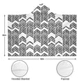 thumbnail image 3 of Wearable Blanket,Black and White Chevron Pattern Hooded Wearable Sherpa Blanket for Adults & Teens,Winter Poncho Shawl Wrap Cape Thick Warm,60"x80", 3 of 5