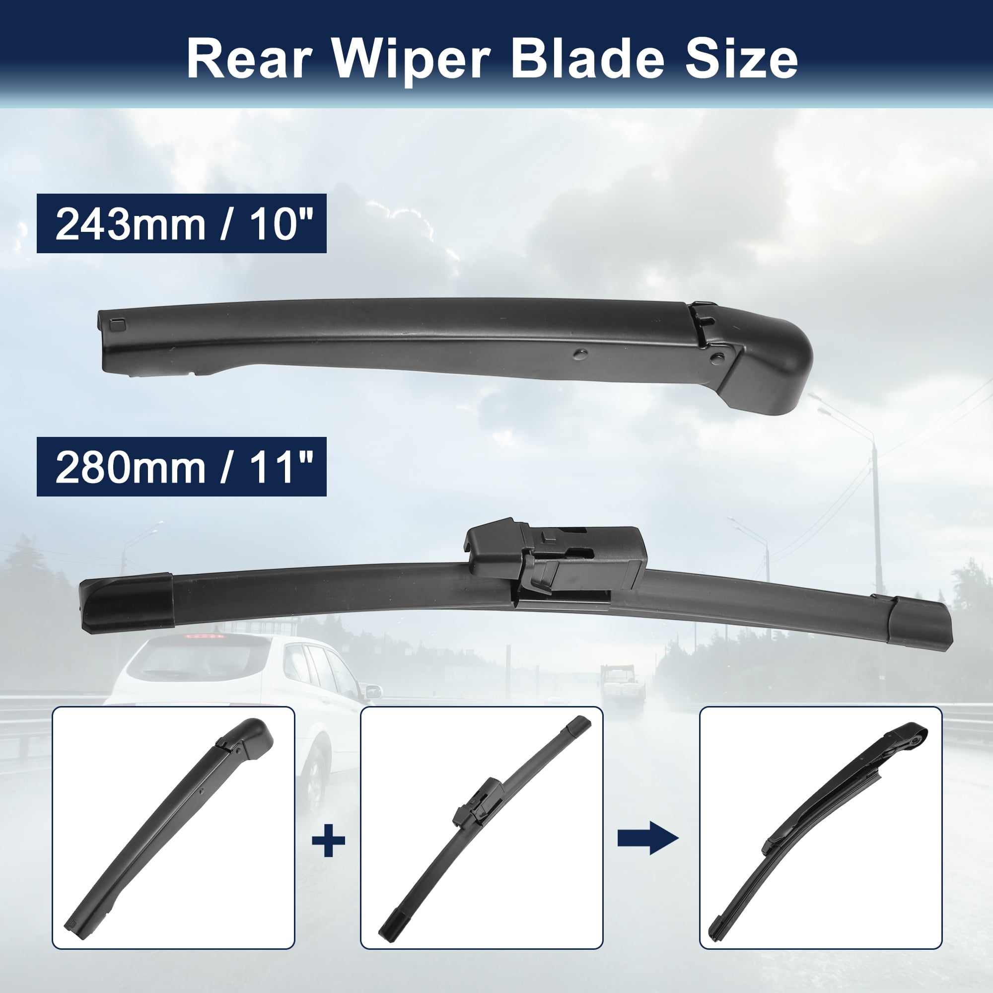 Unique Bargains Rear Wiper Blade Arm Set for Ford Ecosport 2017-2021