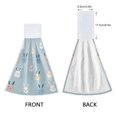 thumbnail image 3 of Yayeee Kitchen Hanging Hand Towels Set of 2 with Loop Bathroom Absorbent Tie Towel, Blue Rabbits, 3 of 7