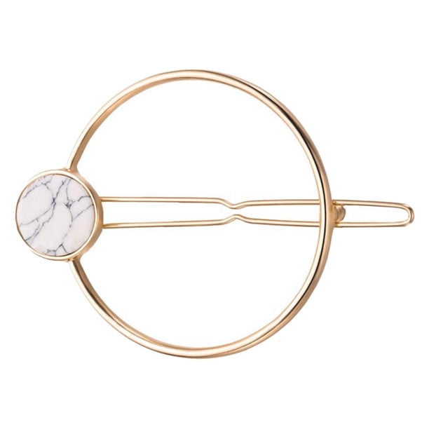 Pinza para el pelo minimalista hueca, horquilla turquesa, accesorios para el cabello Aro Blanco