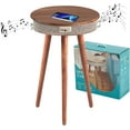Toocust Smart Round End Table, Bluetooth Speaker, Charging Station with