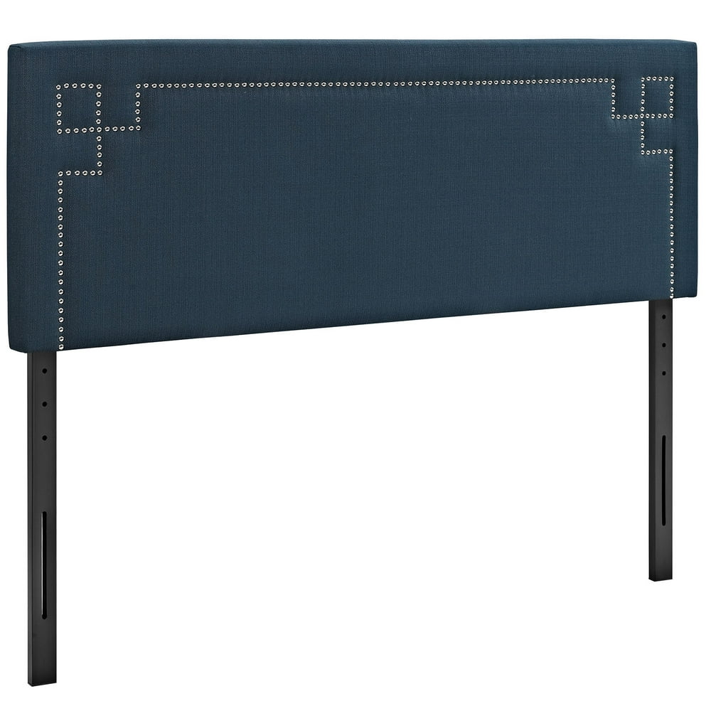 Modern Contemporary Urban Design Bedroom Full Size Headboard, Navy Blue