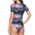 thumbnail image 4 of Daiia Lighthouse Waves Torrential Rain Women'S Crew Neck Short Sleeve Slim Fit T Shirts Tops Basic Bodysuit Leotard Clothing-Small, 4 of 9