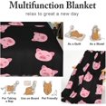 thumbnail image 6 of Pink Pig Blanket,Cute Cartoon Pig Face Flannel Fleece Throw Blanket,Super Soft Cozy Fluffy Warm Couch Bed Sofa Travelling Camping Blanket 60"X50" for Kids Adults All Season, 6 of 6